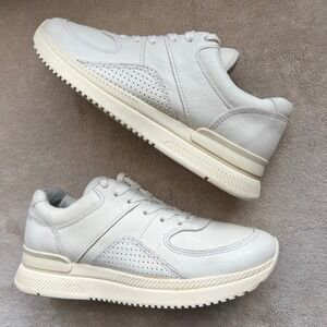 EVERLANE Cream Off White Leather Sneaker Tennis Shoes Lace Up Women 7 Athleisure